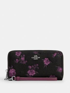 Coach Outlet Long Zip Around Wallet With Floral Print